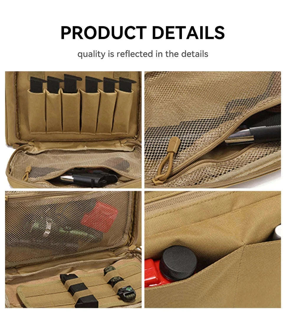 Tactical Gun Range Bag with Padded Compartments-Black