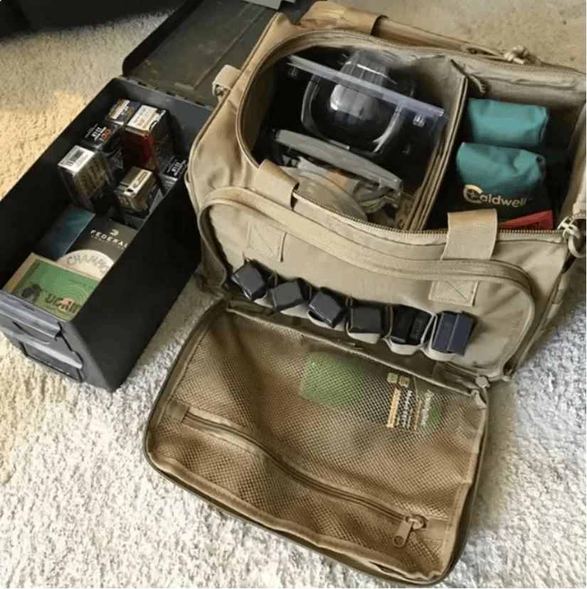 Tactical Gun Range Bag with Padded Compartments-Black