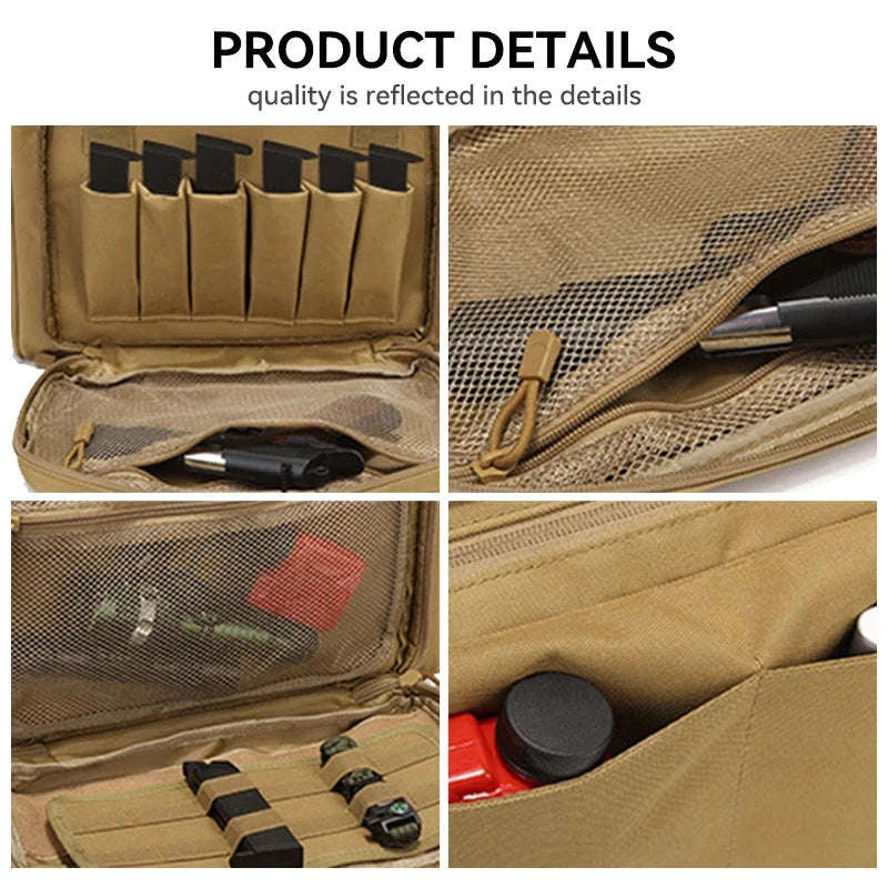 Tactical Gun Range Bag with Padded Compartments-Black