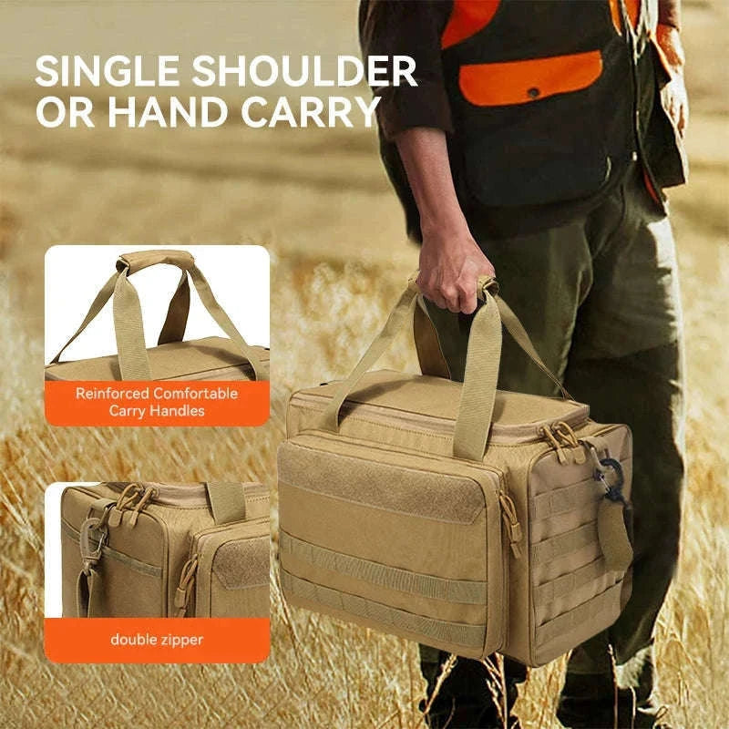 Tactical Gun Range Bag with Padded Compartments-Black