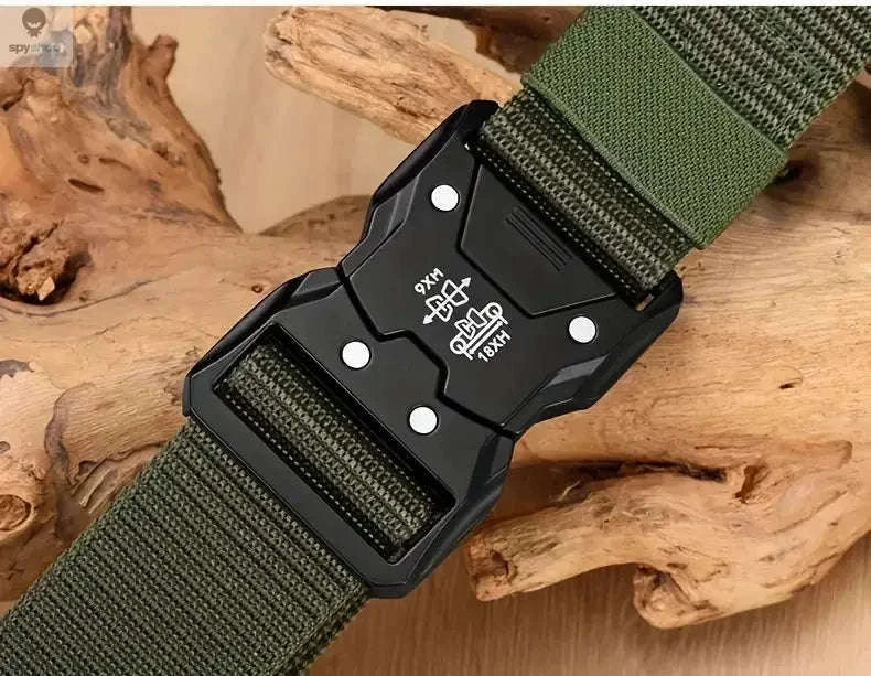 Tactical Waist Belt – Durable Automatic Buckle for Outdoor Performance-2PC B1 black kahki / 125cm