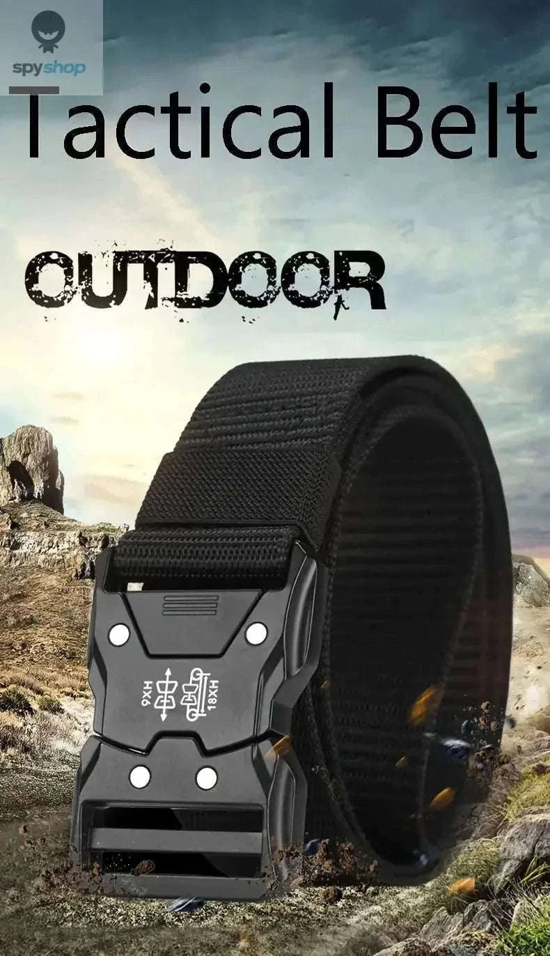 Tactical Waist Belt with Automatic Buckle for Outdoor Support-2PC B1 black kahki / 125cm