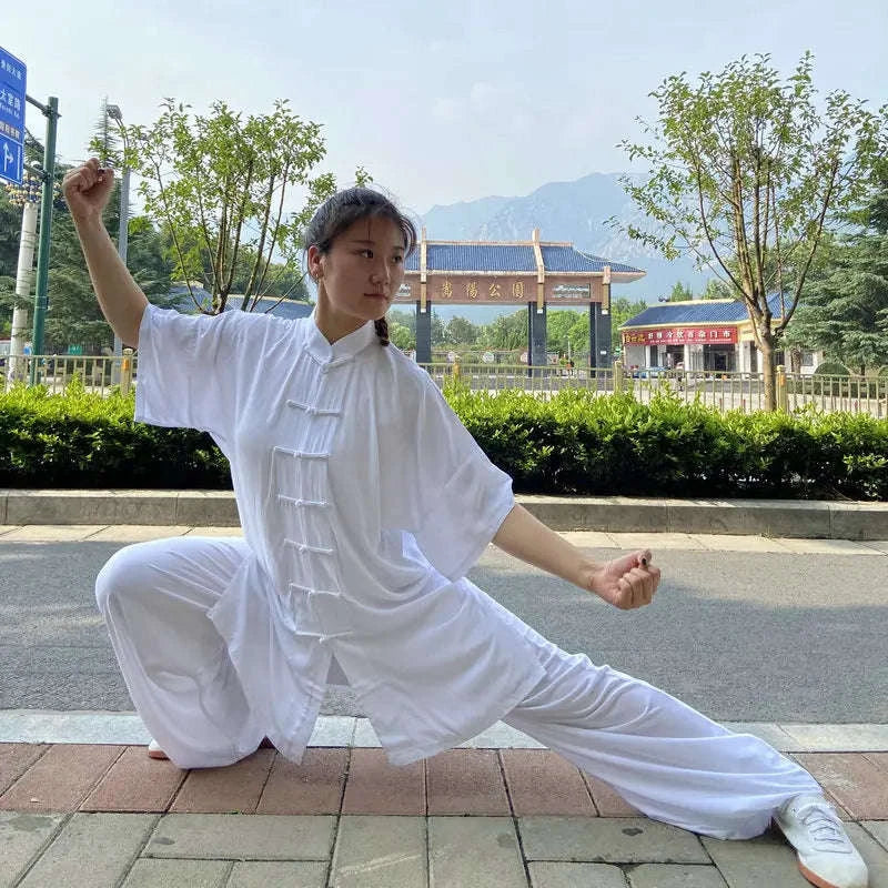 Tai Chi Cotton Uniform for Martial Arts Practice and Performance-black / L(170cm)
