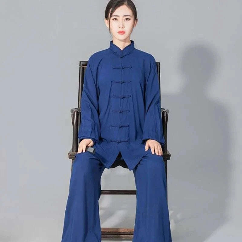 Tai Chi Cotton Uniform for Martial Arts Practice and Performance-black / L(170cm)