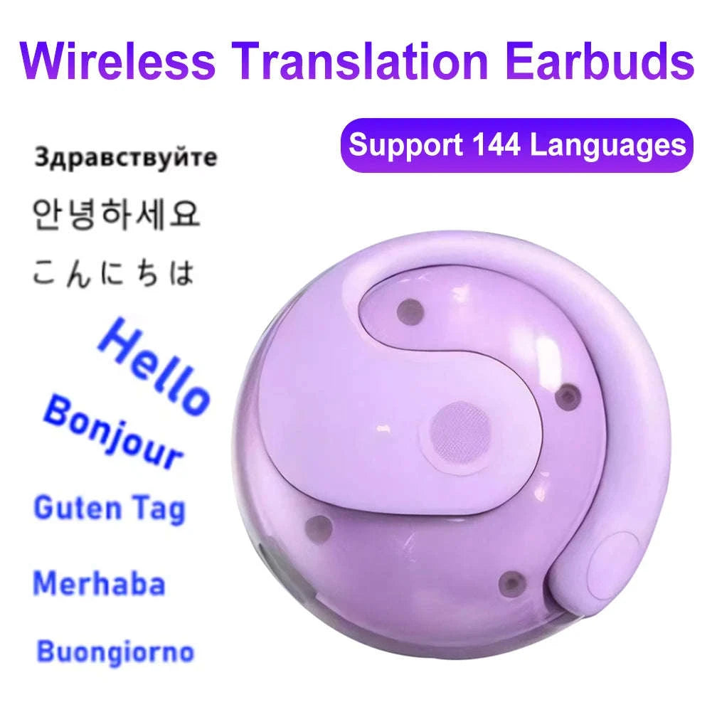TalkLink AI Translator Earbuds | Real-Time Language Translation with Bluetooth 5.4-Black