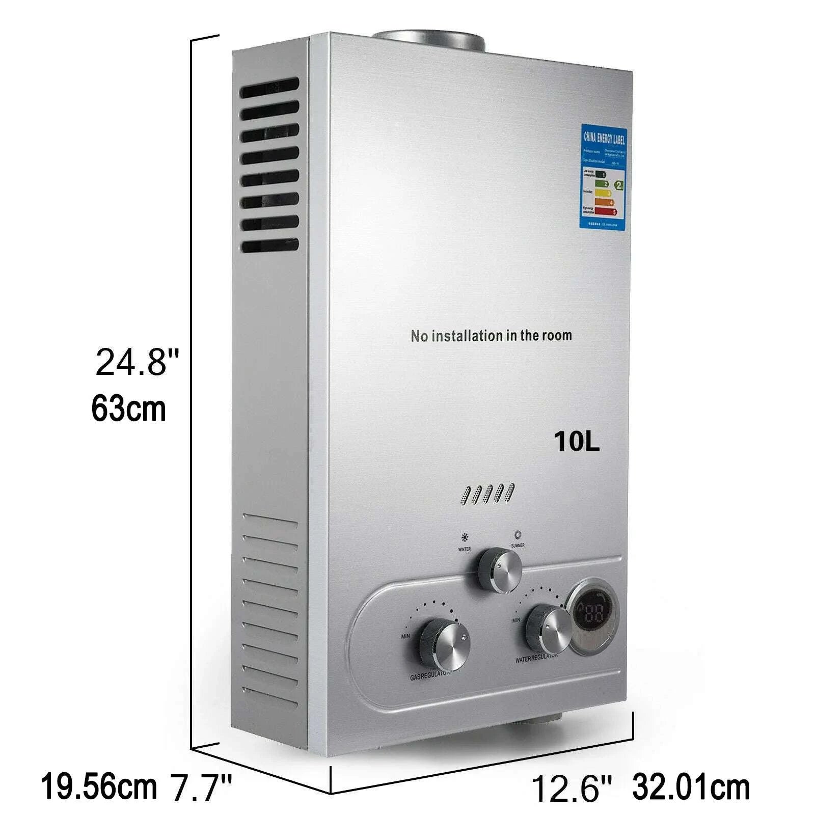 Tankless LPG Gas Water Heater with Shower Kit, Wall Mounted-8L 16KW / United States