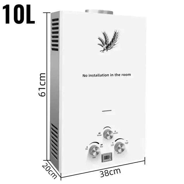 Tankless LPG Propane Water Heater with Digital Display 6L–18L-12L 24KW Silver / CZECH REPUBLIC