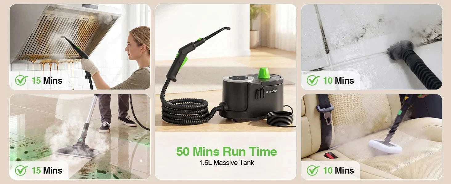 Taskstar 22-in-1 Steam Cleaner High Pressure Steam 1.6L Water TanK MultiFunction-United States / 100V-240V US Plug
