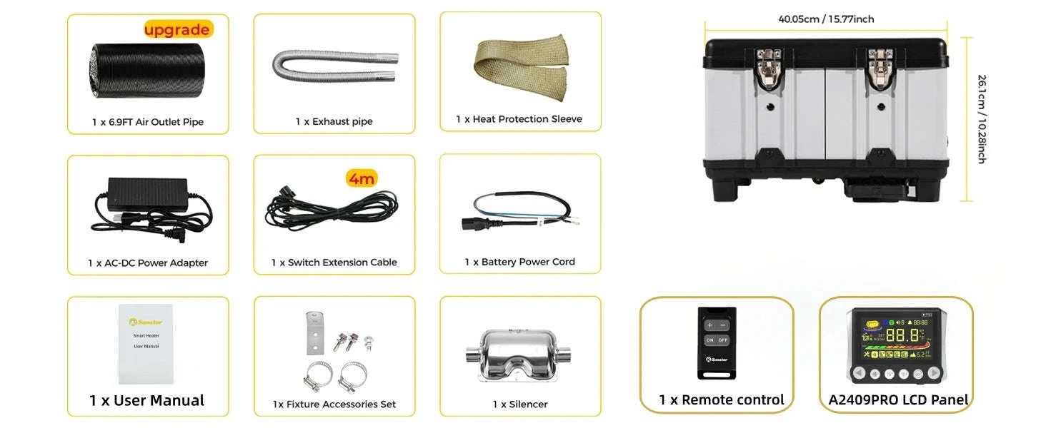 TB10 8KW Toolbox Diesel Air Heater with Thermostat & Bluetooth Control-TB10 / CZECH REPUBLIC