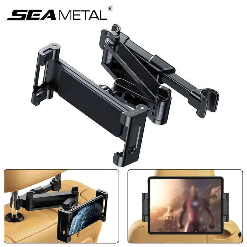 Telescopic Car Rear Seat Phone and Tablet Holder-Black