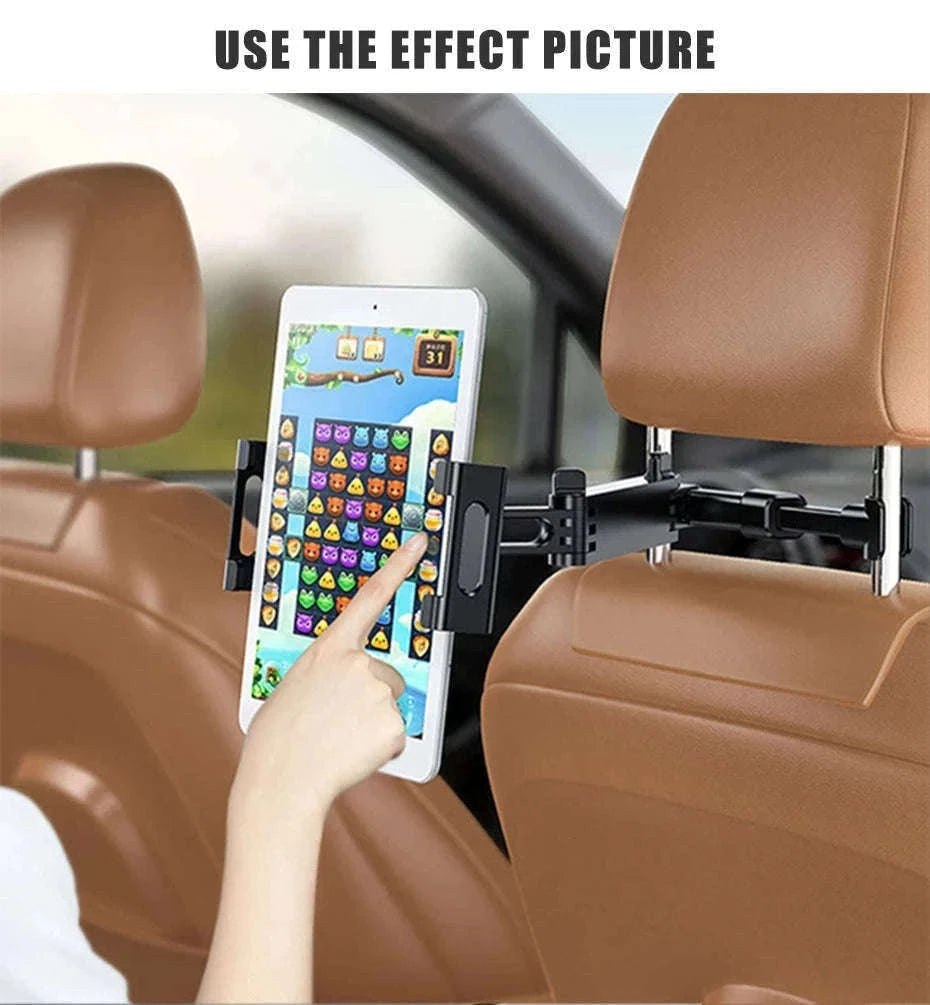 Telescopic Car Rear Seat Phone and Tablet Holder-Black