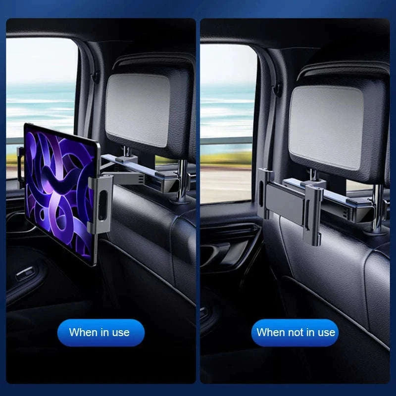 Telescopic Car Tablet Holder for Headrest, 360-Degree Rotation, Universal 4-12.9 in-1pc