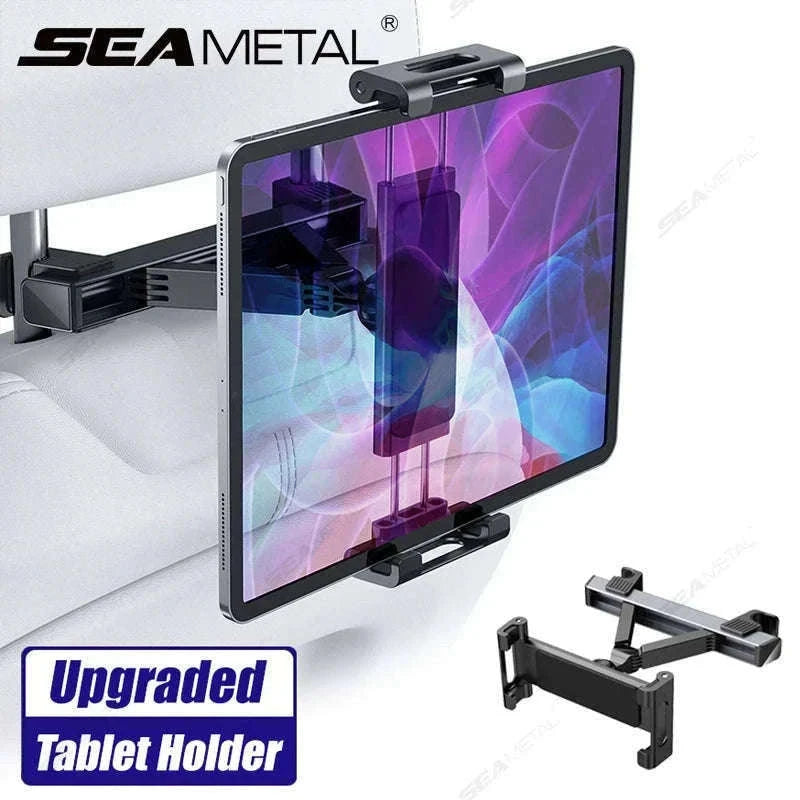 Telescopic Car Tablet Holder for Headrest, 360-Degree Rotation, Universal 4-12.9 in-1pc