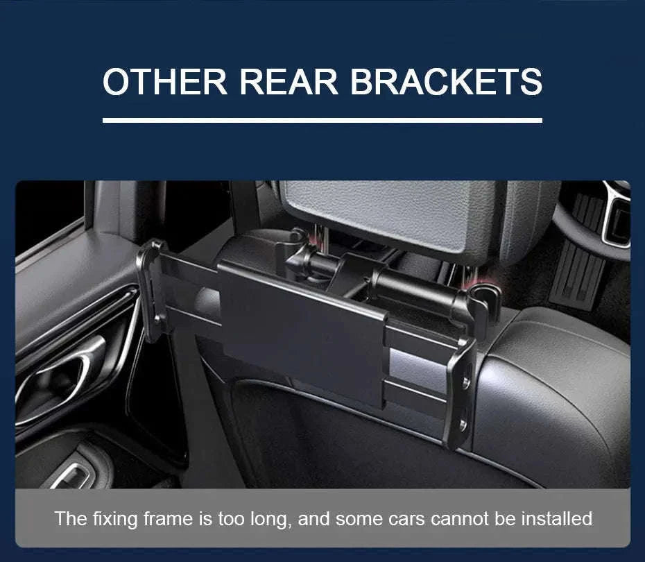 Telescopic Car Tablet Holder for Headrest, 360-Degree Rotation, Universal 4-12.9 in-1pc