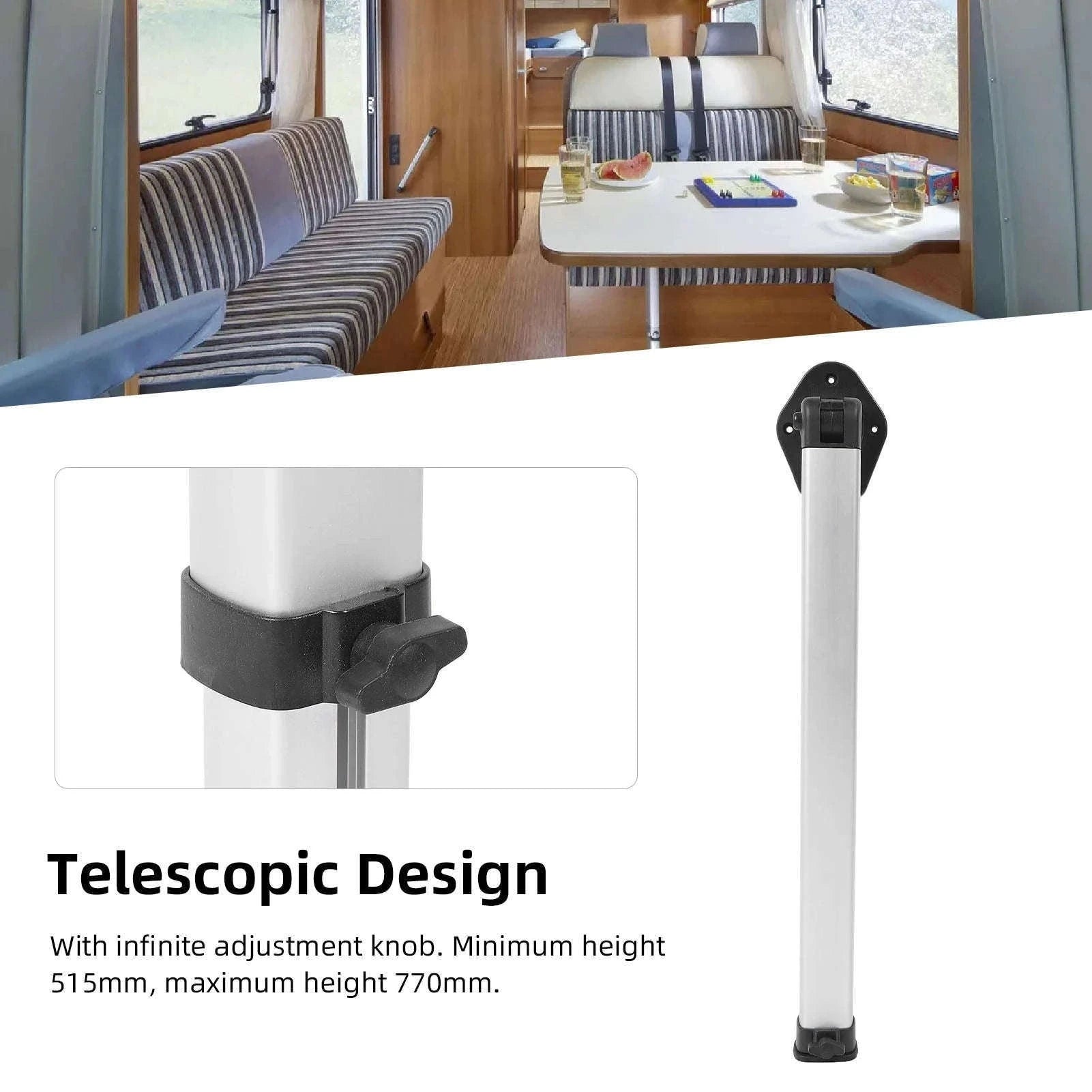Telescopic Folding Table Legs Adjustable Aluminum Alloy 20.3-31.3 in-A