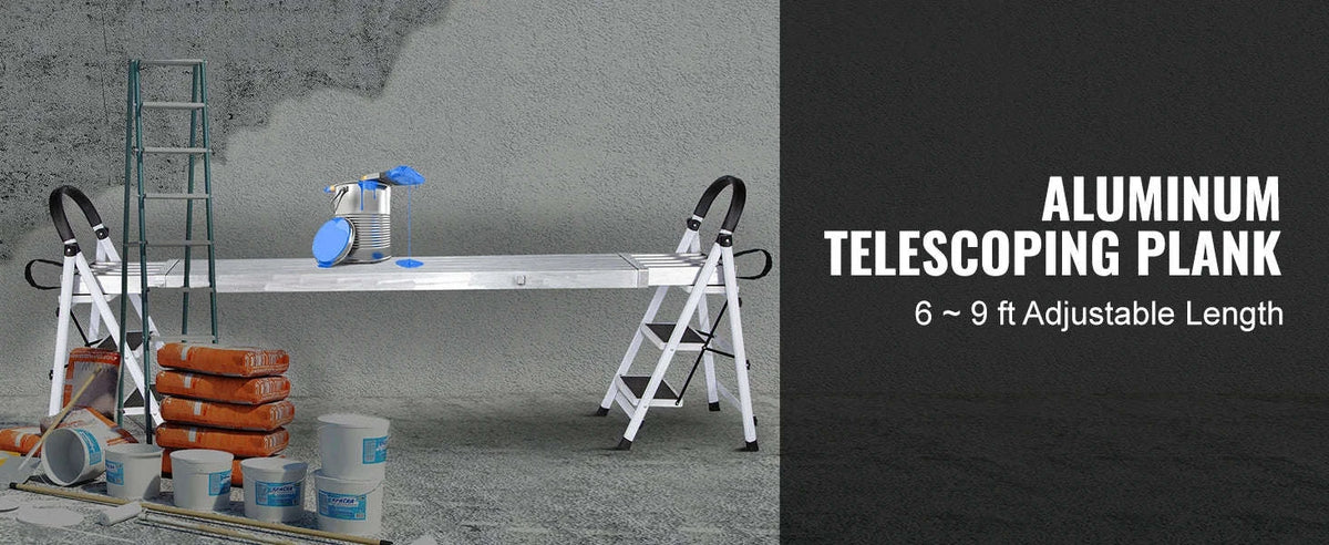 Telescoping Aluminum Work Plank 6-9 ft 500 lbs Capacity 12.5 in Width-6-9 ft / france