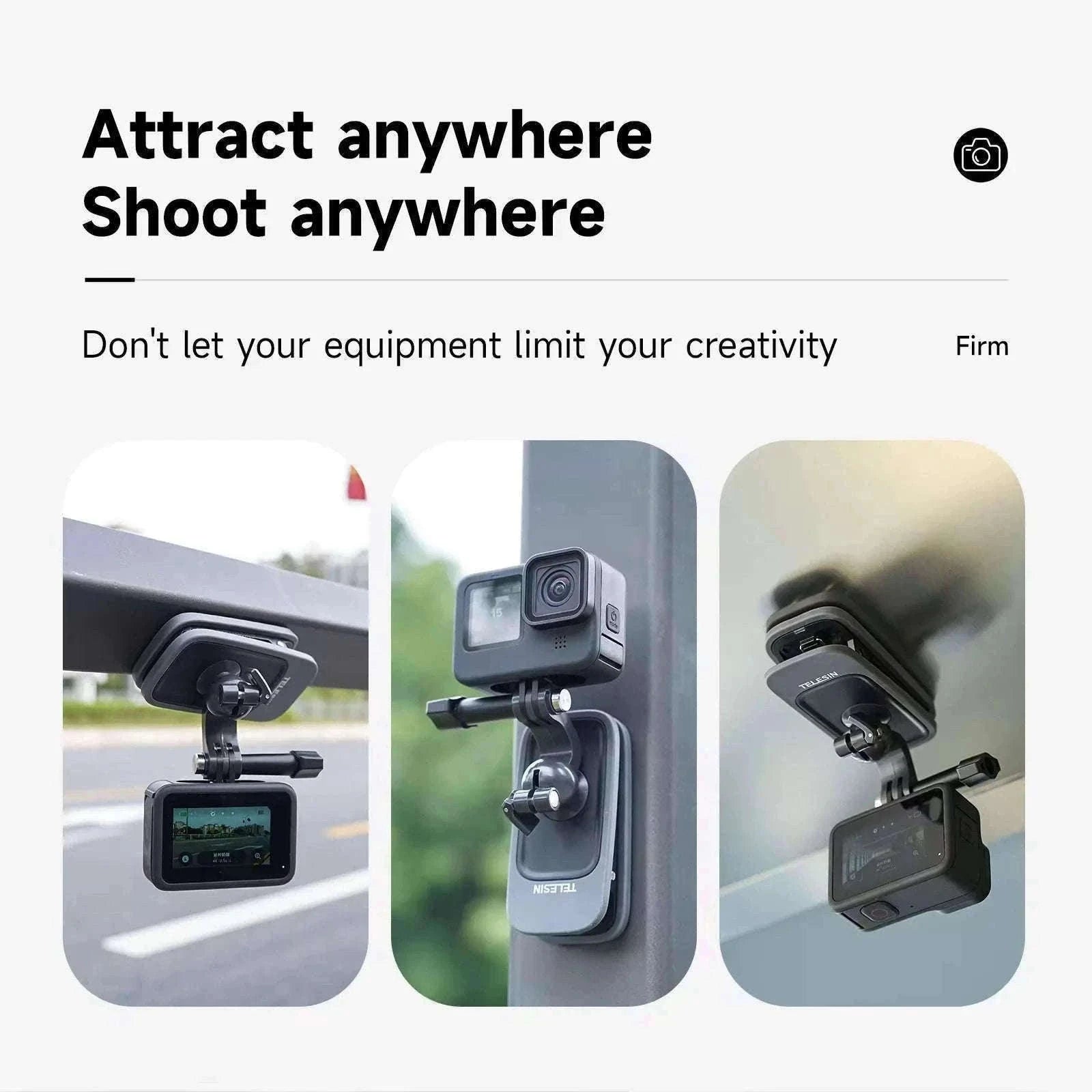 TELESIN 360° Rotating Magnetic Backpack Clip for Action Cameras-With Magnetic B