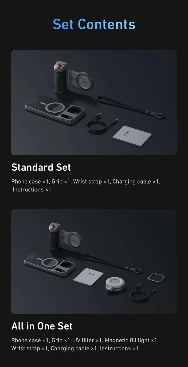 TELESIN Magnetic Master Grip Kit for iPhone 17 Series-17Pro max no light