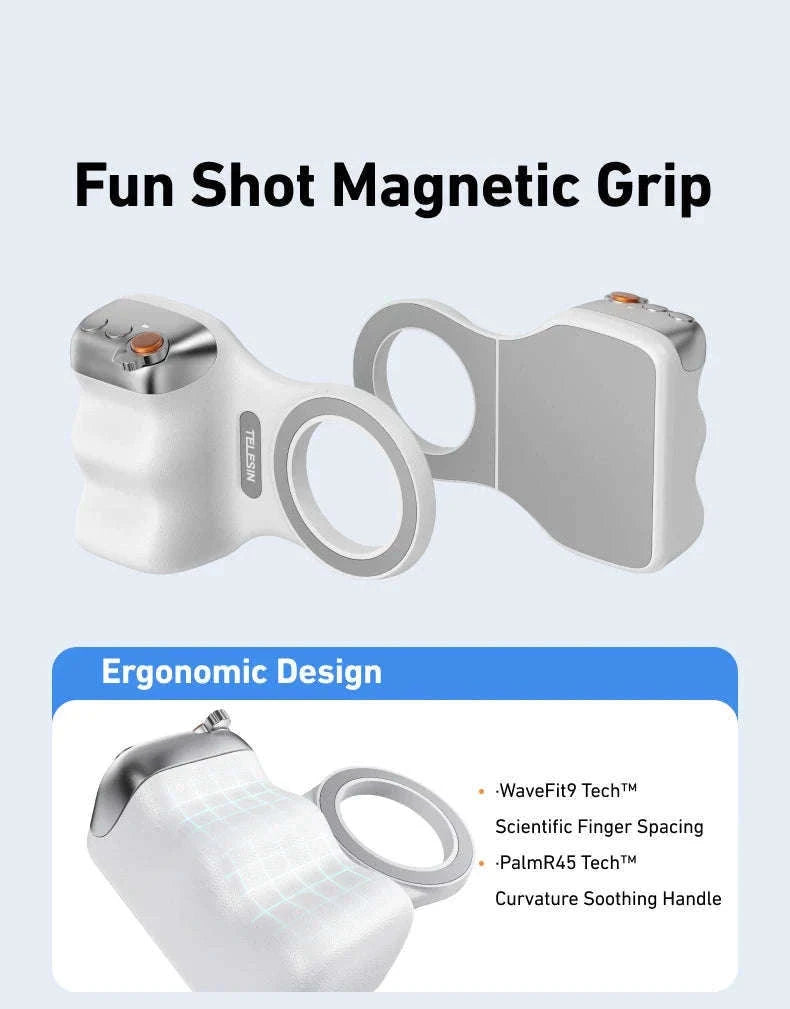 TELESIN Magnetic Phone Camera Hand Grip with Remote Control-Hand Grip Fill light