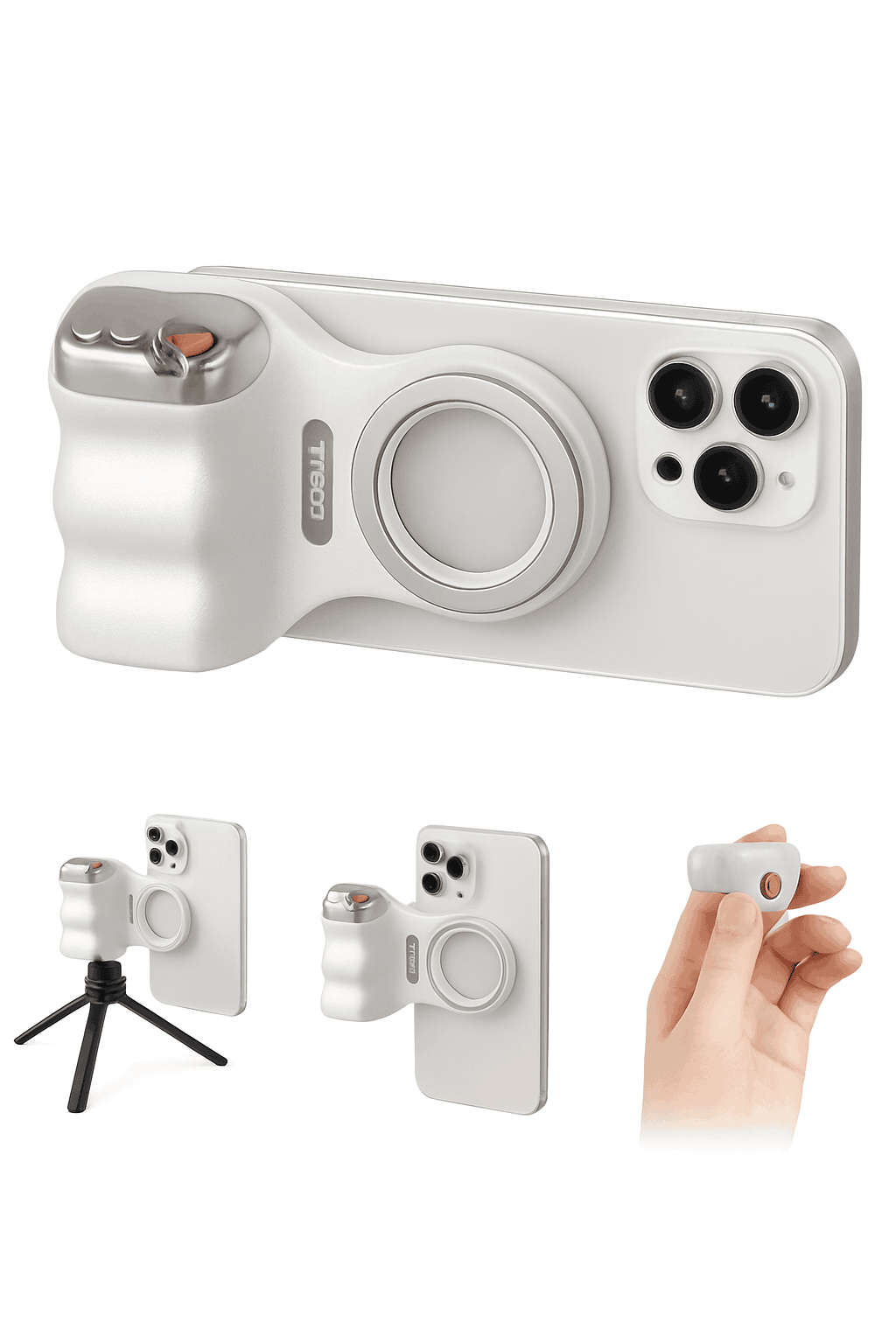 TELESIN Magnetic Phone Camera Hand Grip with Remote Control-Hand Grip Fill light