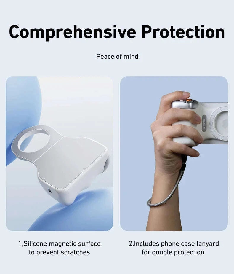 TELESIN Magnetic Phone Camera Hand Grip with Remote Control-Hand Grip Fill light