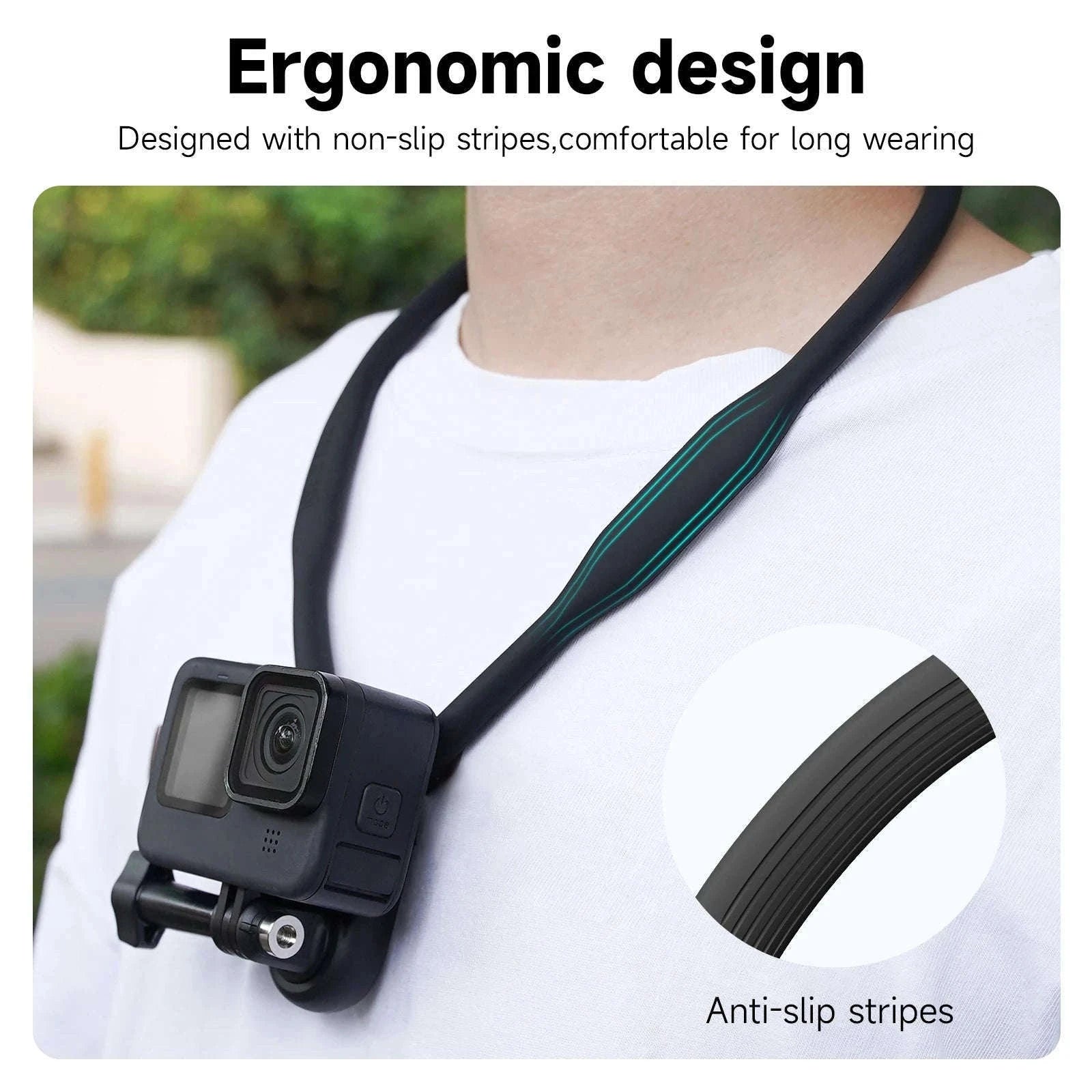TELESIN Neck Hold Mount for Action Cameras Hands-Free Filming-With phone clip