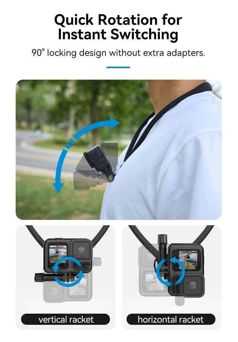 TELESIN Phone Action Camera Neck Hold Mount for Hands-Free POV-2 in 1 Phone camera