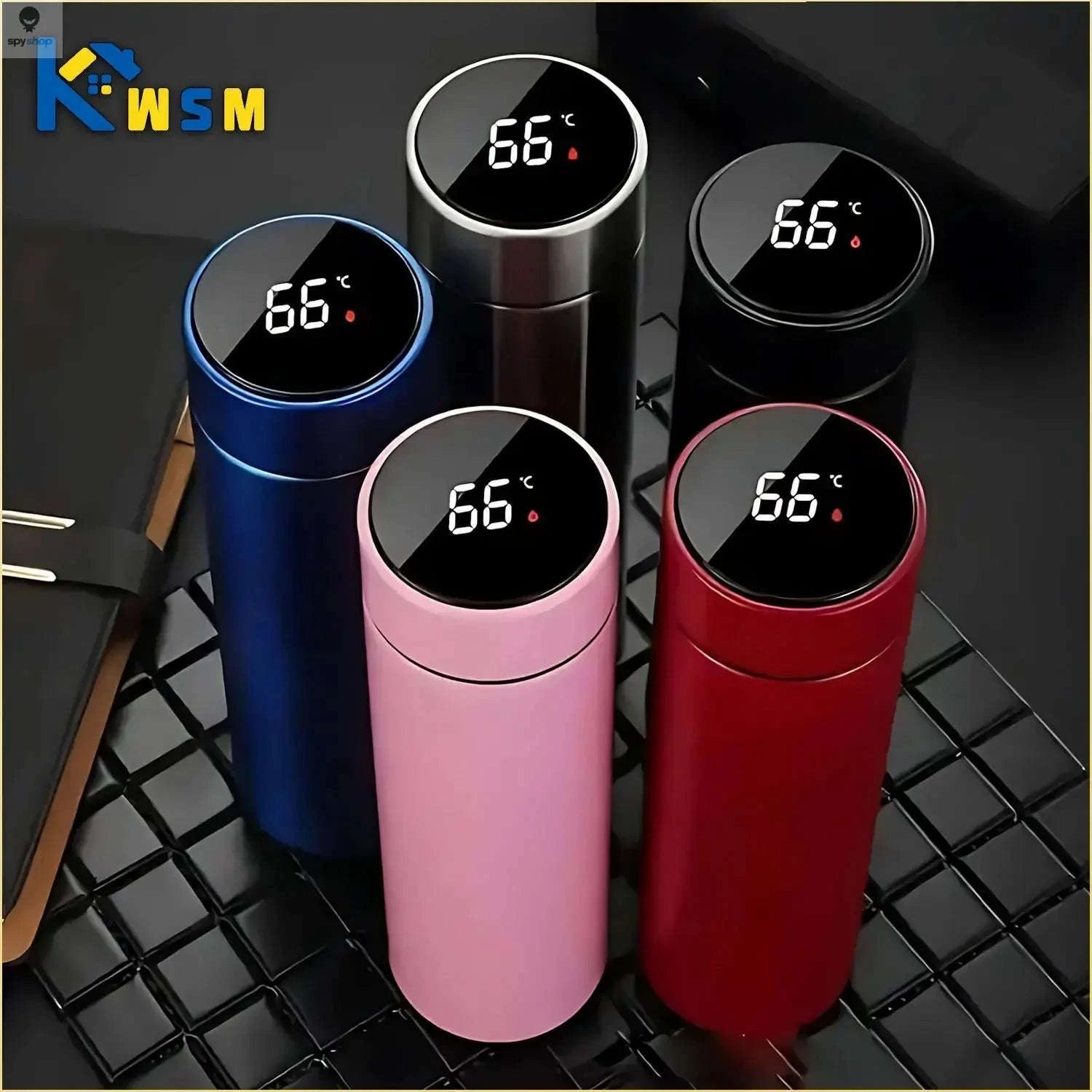 Temperature Display Thermos Cup – 500ml Vacuum-Insulated Smart Bottle-Black / 500ml