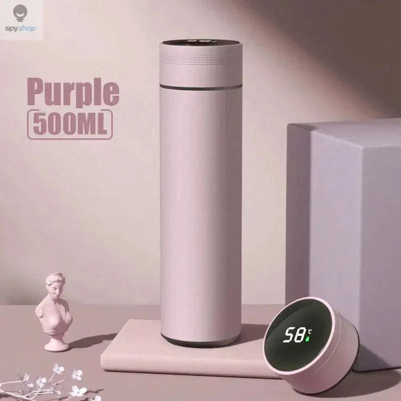 Temperature Display Thermos Cup – 500ml Vacuum-Insulated Smart Bottle-Black / 500ml