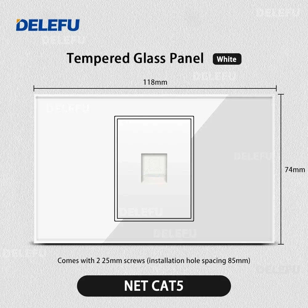Tempered Glass Tuya WiFi Smart Wall Socket with USB-C Charging-Glass White / 2 Italy AC