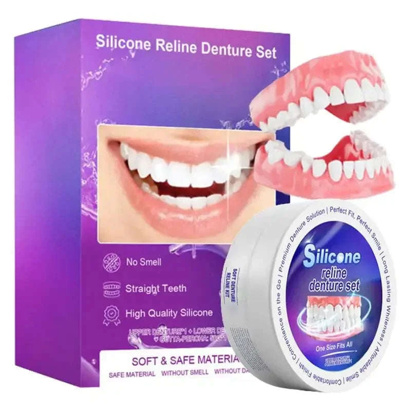 Temporary Denture Reliner Kit for Comfortable Secure Fit-A / United States