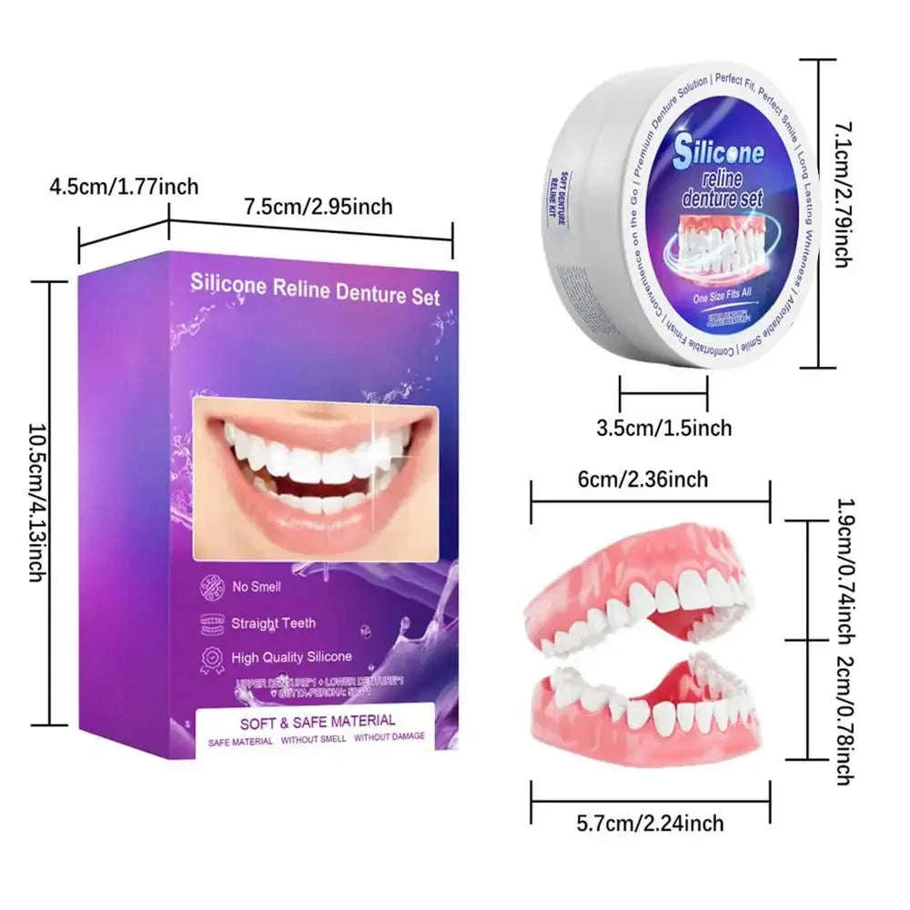 Temporary Denture Reliner Kit for Comfortable Secure Fit-A / United States