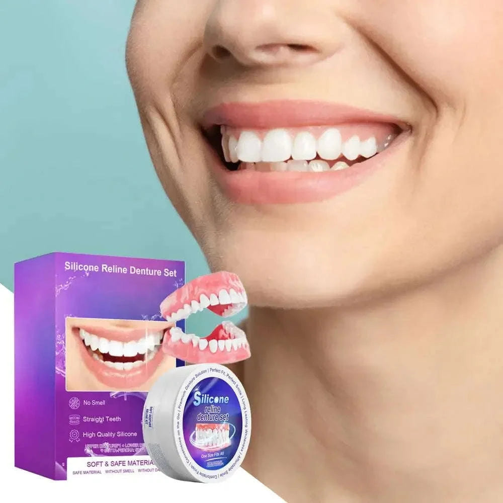 Temporary Denture Reliner Kit for Comfortable Secure Fit-A / United States
