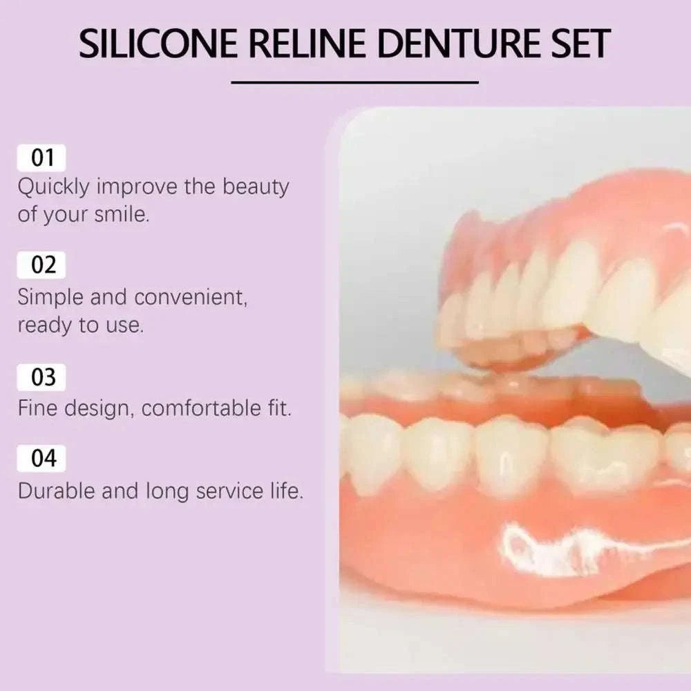 Temporary Denture Reliner Kit for Comfortable Secure Fit-A / United States