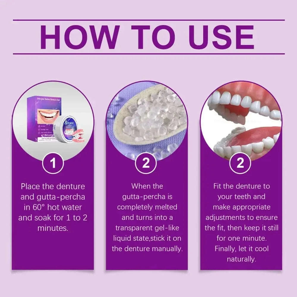 Temporary Denture Reliner Kit for Comfortable Secure Fit-A / United States