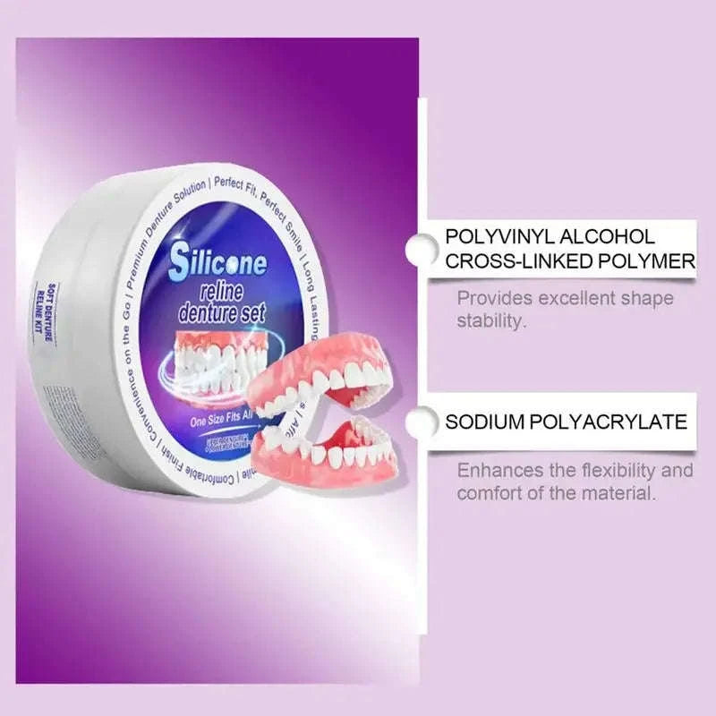 Temporary Denture Reliner Kit for Comfortable Secure Fit-A / United States