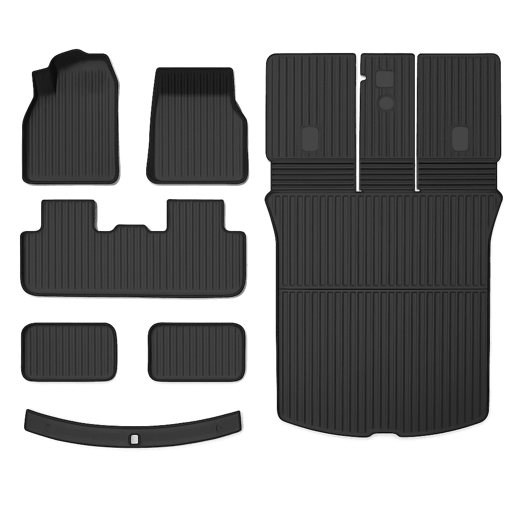 Tesla Model Y Juniper 2025-Now TPE Floor Mats and Cargo Liner-Y 3pcs Floor Mat LHD