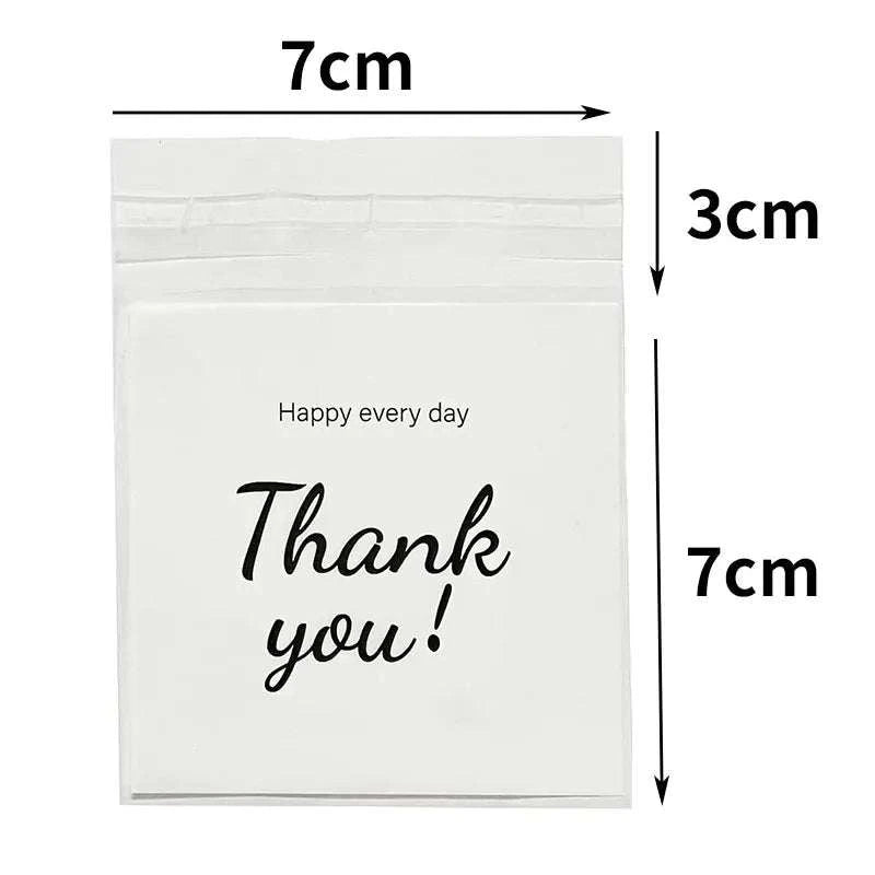 Thank You Gift Bags for Candy, Cookies and Favors-10x10cm / 100pcs