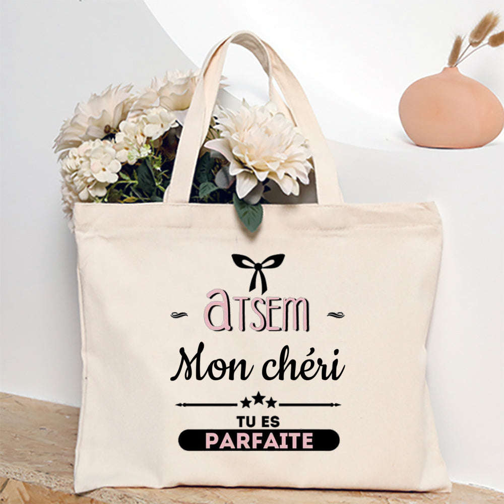 Thank You Teacher French Print Canvas Shoulder Tote Bag-TM266211-TBBG-E