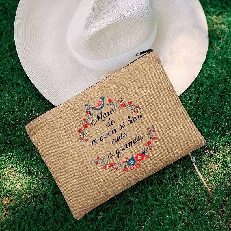 Thank You Teacher Travel Cosmetic Organizer Makeup Pouch-01