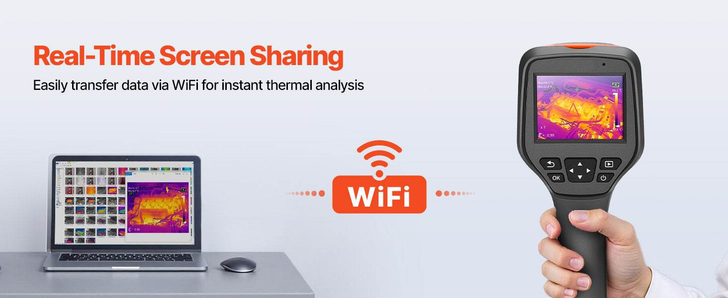 Handheld Thermal Camera 256x192 IR 2MP Visual 25Hz Imager