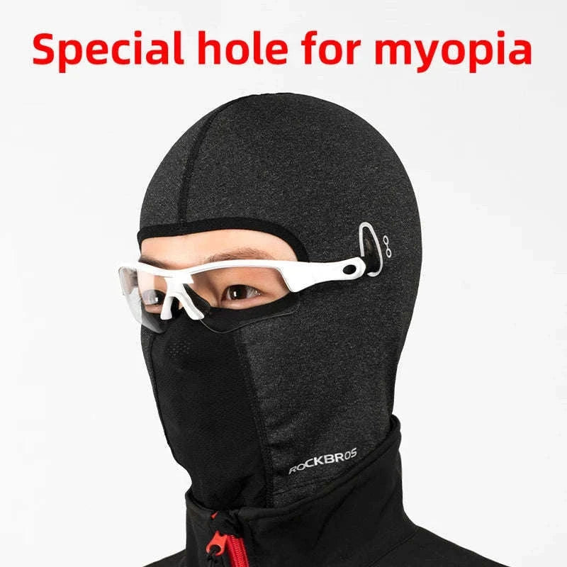 Thermal Cycling Cap Fleece Winter Headgear with Glasses Hole-LF8008-2