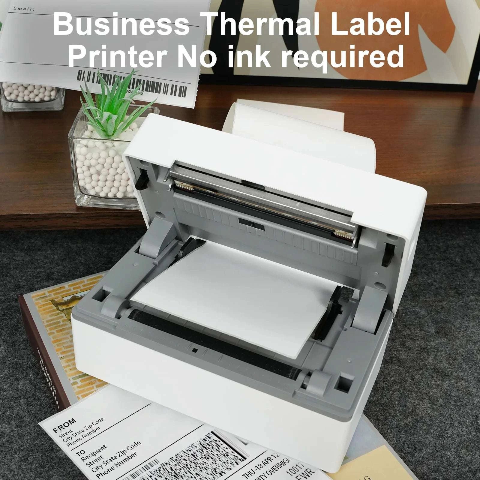 Thermal Label Printer 4x6 Bluetooth USB 203DPI High-Speed-Black color / United States