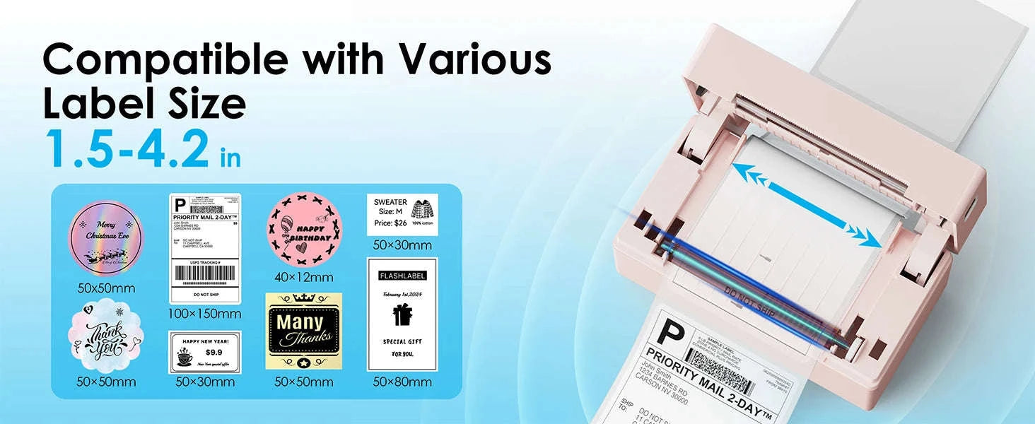Thermal Label Printer 4x6 Shipping Label Printer for Home Use-WHITE / United States / US Plug