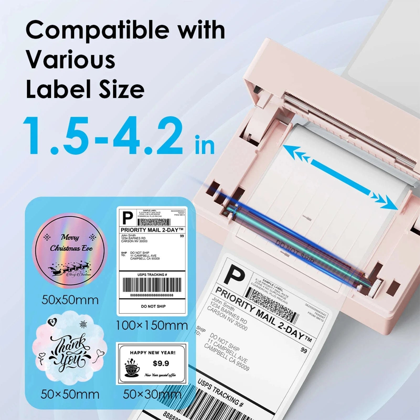 Thermal Label Printer 4x6 Shipping Label Printer for Home Use-WHITE / United States / US Plug