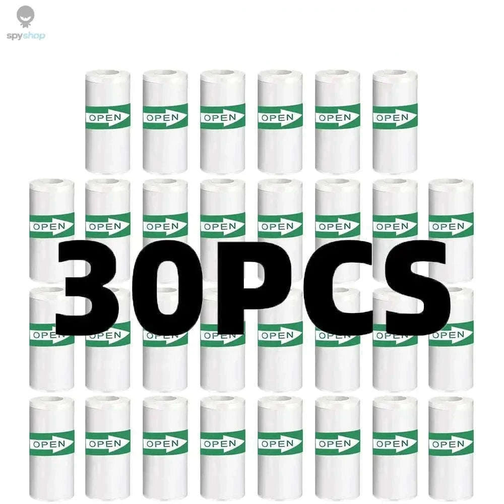 Thermal Paper Rolls 57×25mm – Clear Instant Camera Prints, Sticker-Backed-30 Rolls Sticker