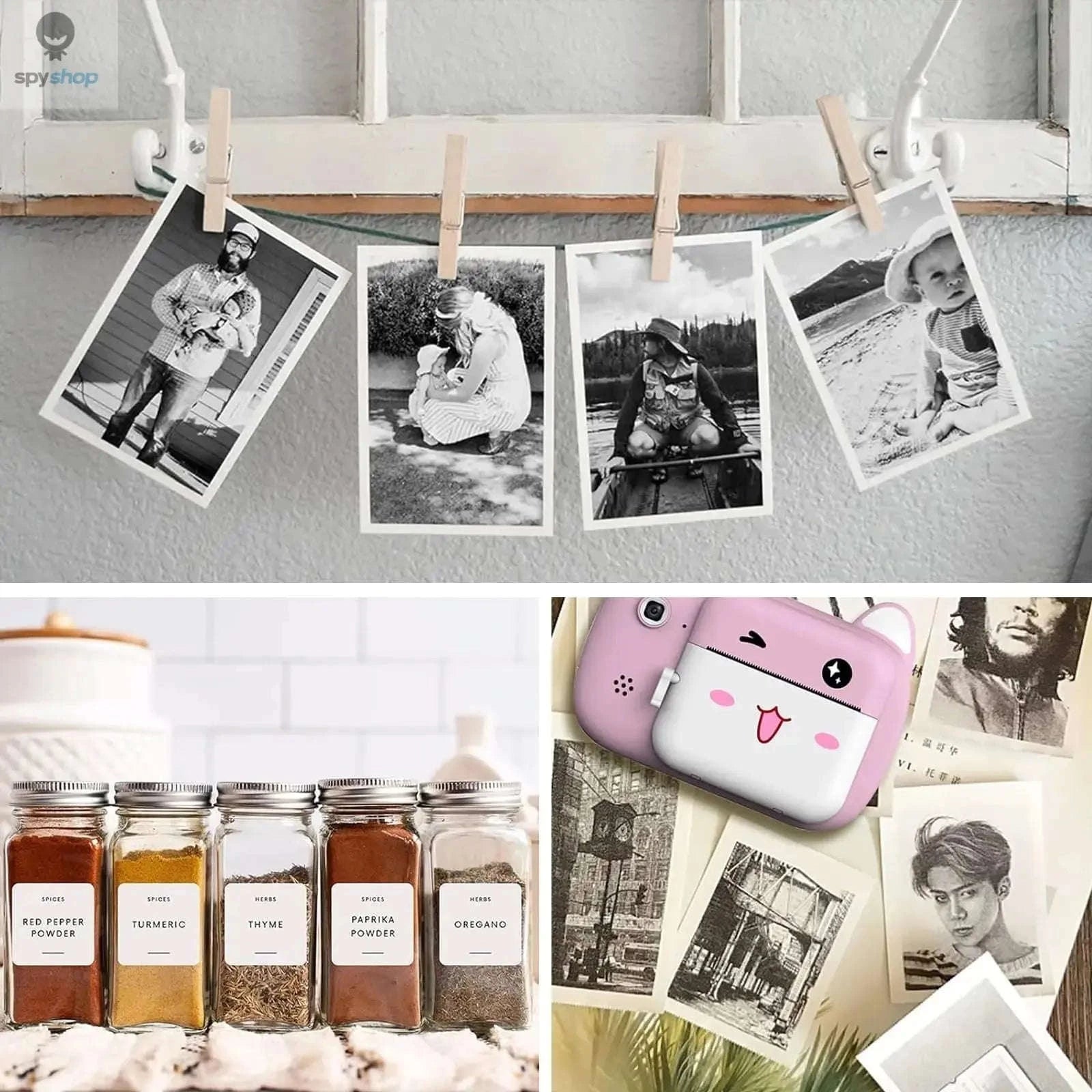 Thermal Paper Rolls 57×25mm – Clear Instant Camera Prints, Sticker-Backed-30 Rolls Sticker