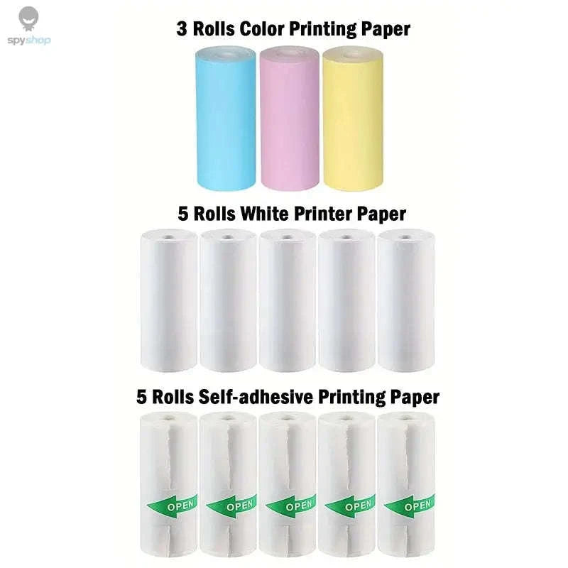 Thermal Printer Paper 57x25mm – Self‑Adhesive Rolls for Portable Mini Printers-5Rolls Trans Sticker