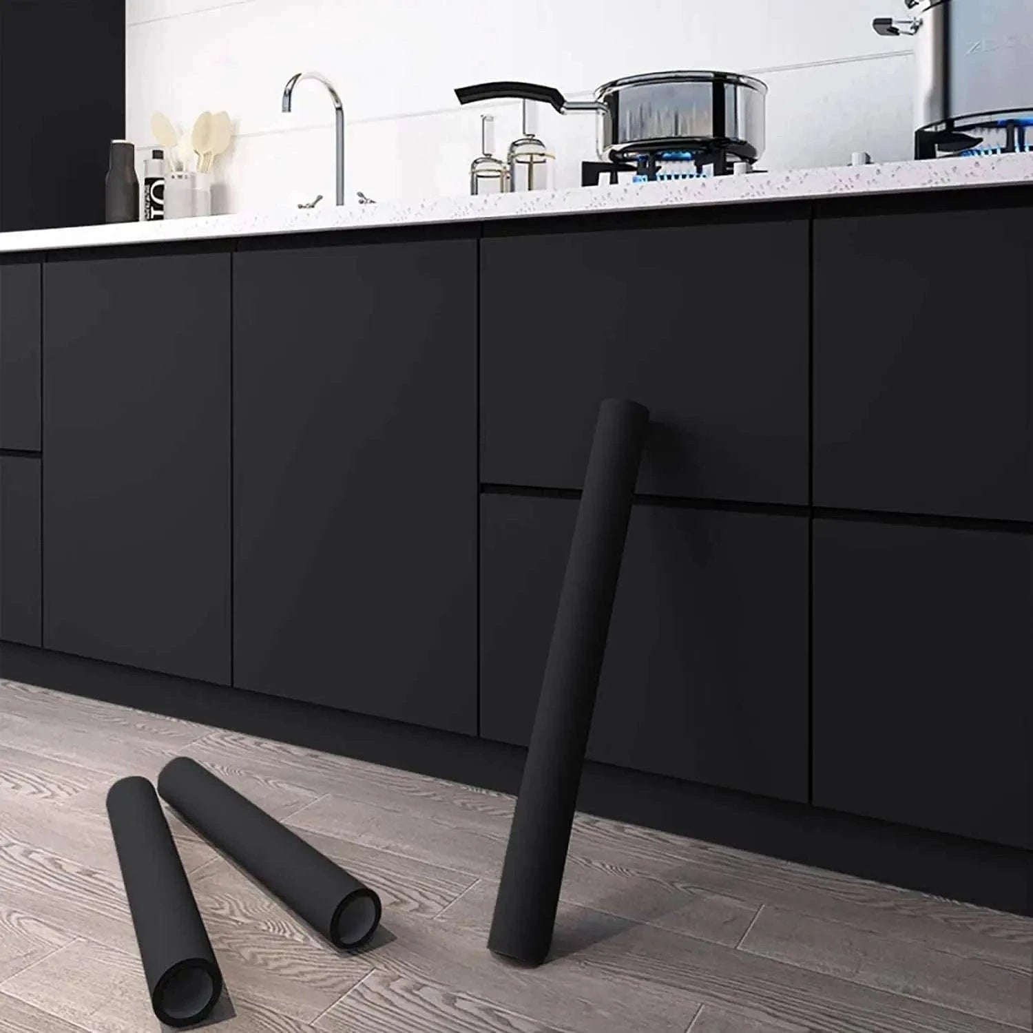 Thick Black Waterproof Peel and Stick Wallpaper Contact Paper-matte light gray / 40cmx100cm