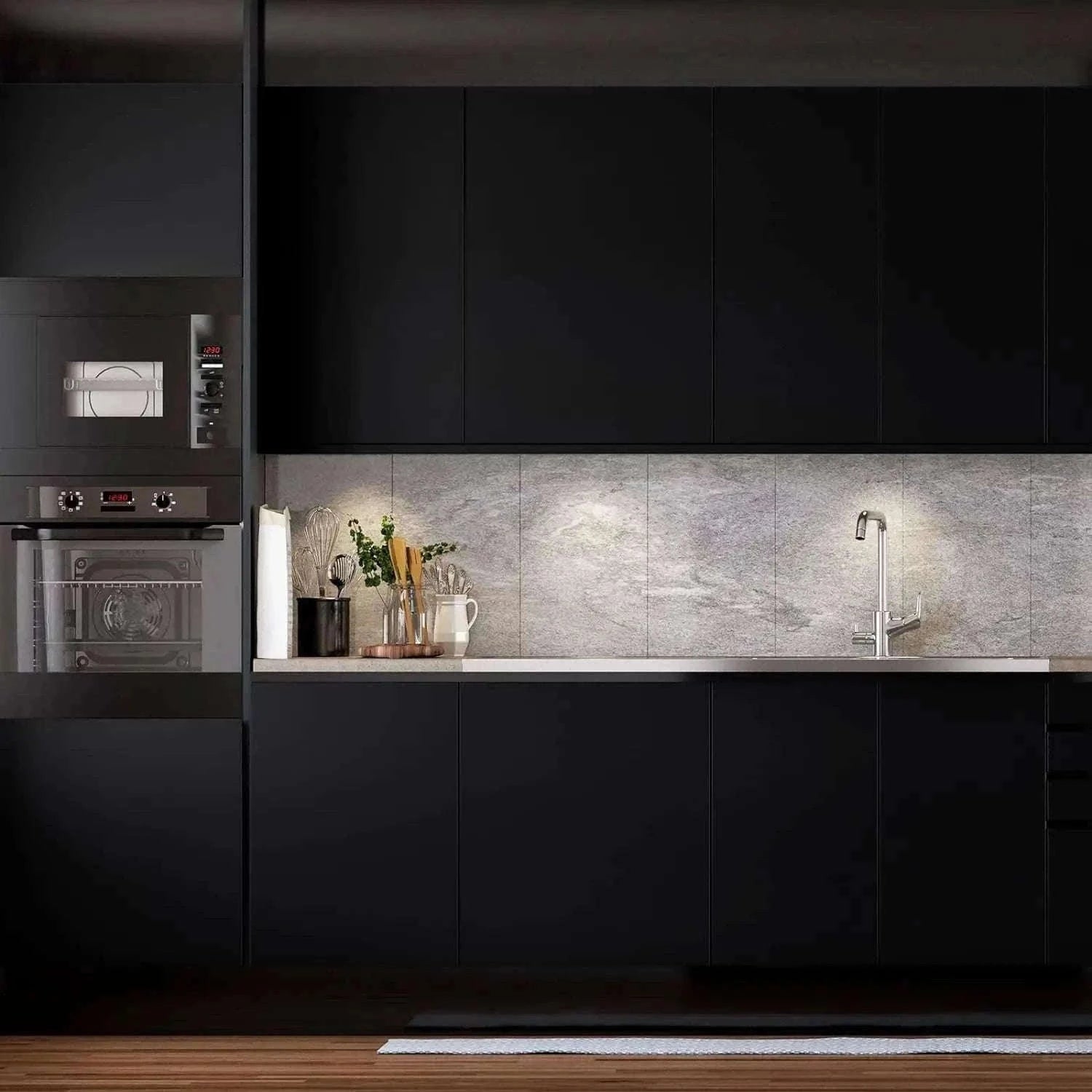 Thick Black Waterproof Peel and Stick Wallpaper Contact Paper-matte light gray / 40cmx100cm